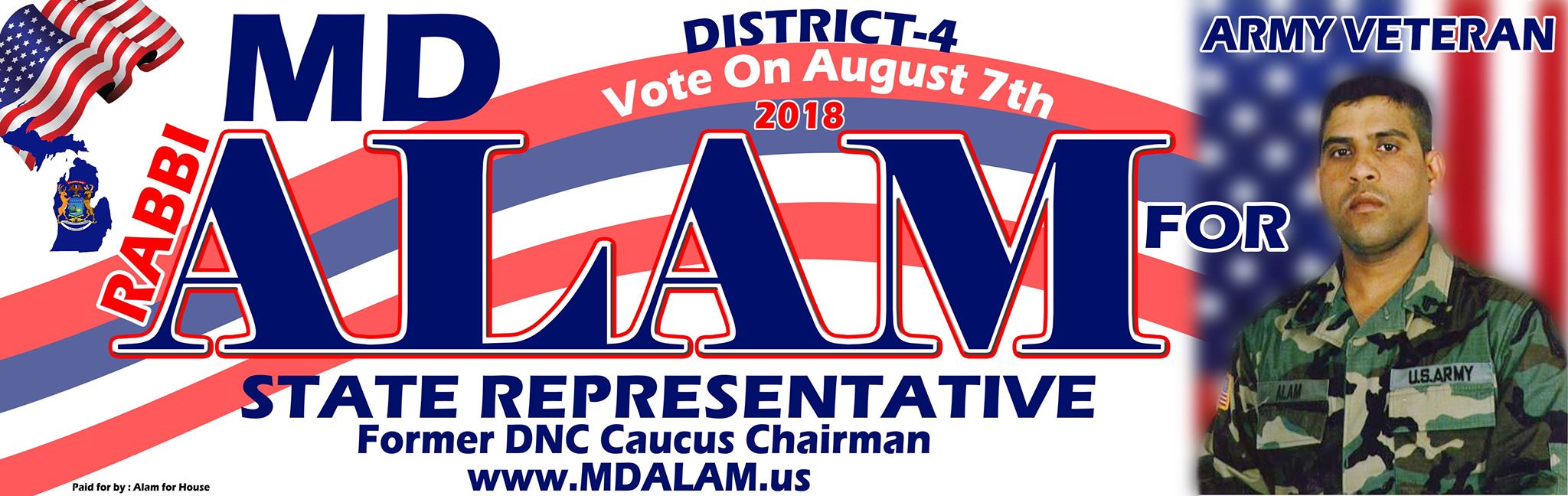 "Vote & Elect" MD Alam as our State Representative in Michigan District 4